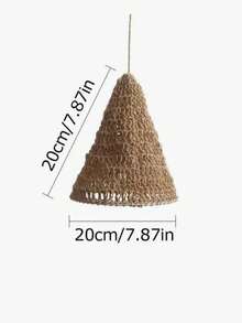 1/3 Piezas Pantalla de lámpara decorativa bohemia tejida a mano, adecuada para decoración de casas de huéspedes y restaurantes, pantalla de lámpara de cuerda de cáñamo - marrón - Ver 7