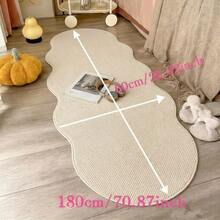 1pc White Wavy Pineapple Shape Rug, Minimalist Indoor Decor, Easy Care Machine Washable, Asymmetrical Shape May Have 1-5cm Deviation, Bathroom Home Decor, White Faux Sisal Rug, Decorative Carpet, Bedroom Decor, Small Rug, Carpet, Home Decor, Living Room Rug, Living Room Small Rug, Bedroom Rug, Living Room Home Decor, Outdoor Rug, Washable Rug - D - View 10