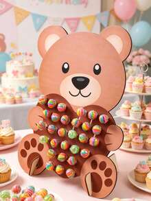 1 bộ giá đỡ trưng bày bánh donut bằng gỗ hình trái tim gấu, giá đỡ trưng bày bánh donut bằng gỗ thiết kế trái tim gấu phù hợp cho tiệc sinh nhật em bé, tiệc tiết lộ giới tính, trang trí bàn làm việc, giá đỡ trưng bày bánh donut tại nhà, giá phục vụ đồ ăn tiệc, giá đỡ đồ ăn tiệc sinh nhật, giá đỡ trưng bày bánh donut bằng gỗ, giá nấu ăn bếp tiệc tiết lộ giới tính em bé, trang trí tiệc em bé - Trái Tim Gấu Nhỏ - Xem 2
