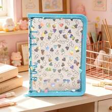6 Colors A5 PVC Photocard Binder Holographic Heart Clear Photo Album Sticker Organizer Book With Zipper 6-Ring Loose Leaf Collect Book - A5 - View 14