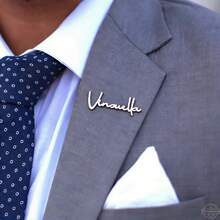 Customized Personalized Name Lapel Pin, Stainless Steel Gold-Plated Engraved Brooch, Suitable For Graduation, Business And Formal Occasions, Customized Stainless Steel Brooch, Customized Suit Lapel Pin Gift For Father, Groom, Graduate And Professional, Graduation And Formal Suit Lapel Pin, Father's Day Gift - Multicolor - View 4