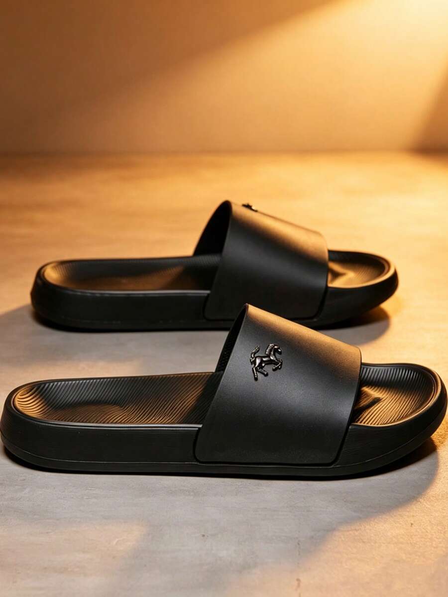 加大码男士夏季户外拖鞋,可调节宽楦舒适软底休闲凉鞋 - 黑與白 - 查看 1