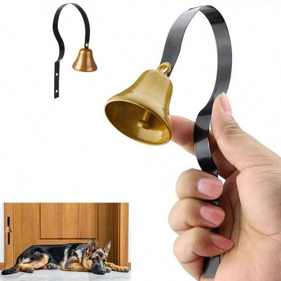 Dog Training Doorbell, Hanging Copper Bell For Potty Training, Pet Door Bell For Dogs To Ring To Go Outside, Easy Install Wall Mounted Pet Training Accessory - Black - View 1
