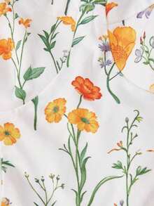 Vestido de verano de mujer con tirantes anudados y estampado floral romántico - Multicolor 3 - Ver 5
