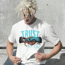 Camiseta Gráfica Dunkare Sneaker Match para Hombre y Mujer - Retro Gamma Blue 11s Streetwear |   Unisex, corte regular, estilo vintage Y2K - Negro - No confíes en nadie Serpiente - Ver 2