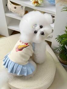 一件春夏宠物桶裙，舒适多功能吊带裙，适合贵宾犬、泰迪犬、马尔济斯犬、吉娃娃犬及其他中小型猫狗。可日常穿着，室内外皆宜。 - 彩色 - 查看 4