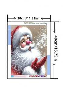 1 peça de pintura de diamante DIY - Retrato de Papai Noel de Natal, Broca Completa, Decoração para Casa, 30*40cm/40x50cm - Conjuntos - Ver 2