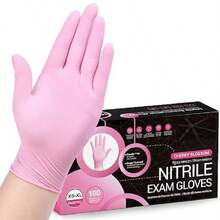 100pc Many Colors Available To Choose Disposable Nitrile Latex Free Tattoo Nail Hair Salon Cleaning Gloves - 100Pcs Pink - View 1