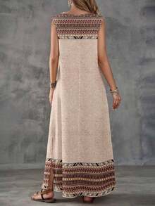Vestido sin mangas con estampado geométrico para mujer - Multicolor 4 - Ver 2