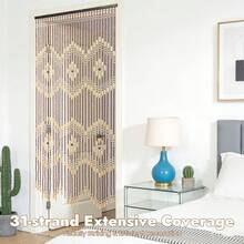 TFCFL 1 Piece Chinese Style Door Beads Curtain, 31 Bead Chains Door Beads, Front Door Decor Curtains Fit For Wall-Hanging Decor To Add Colors To The Interior, Beige Brown Door Curtain Beads For Wall Hanging Decor To Add Colors To Interior, Gift For Family, Friends, Birthday, Spring, Summer, Mother's Day, Friend, Girlfriend - 1PC - View 8