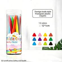 36 colores de crayones de cera no manchantes, lápices de colores para pintura infantil, manos no sucias, juego de dibujo de crayones de plástico lavable, suministros de arte de colorear fáciles - A - Ver 8