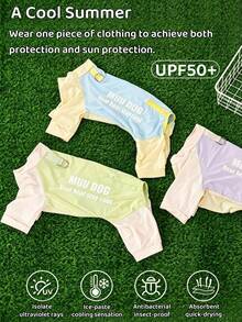 DomKim Bộ áo liền quần mùa hè bằng lụa băng cho chó, thoáng khí, chống tia UV và chống côn trùng, thích hợp cho thú cưng hoạt động ngoài trời. - Màu xanh chanh - Xem 4
