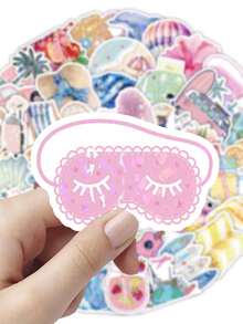 53 Holiday Travel Stickers, Art Stickers, Decorative Stickers, Suitable For Laptops, Skateboards, Diaries, Notebooks, Mobile Phones, Cups, Guitars, Suitcases, Computers, Refrigerators, Tables, Etc. School Supplies - A - View 4