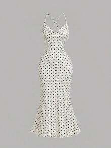 Vestido con cuello drapeado para mujer, ropa de otoño, vestido de mujer para San Valentín, vestido de baile de máscaras, vestidos elegantes para mujer - Blanco - Ver 1