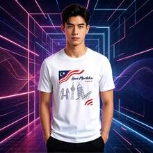 2026 Source Factory Estilo Americano Tallas Grandes Casual Manga Corta Estampado Urbano de Alta Gama Ropa Casual Versátil - Blanco - Ver 1