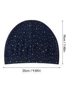 1 pieza Gorro casual de estilo callejero de unicolor con estampado de calavera de nailon, unisex para todas las estaciones - diamante entero - Ver 7