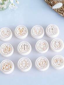 Cortadores de Argila Polimérica com Signos do Zodíaco, Molde de Astrologia e Horóscopo para Brincos Feitos à Mão de Leão, Escorpião, Touro e Peixes, Ideal para Artesanato de Joias com Vibes Místicas e Celestiais - Branco - Visão 4