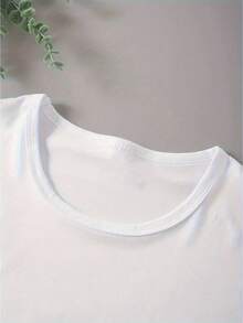Camiseta de manga corta con cuello redondo y estampado de fútbol para mujer, edición limitada, de algodón ligero y a. - Blanco - Ver 6