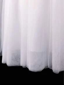 XUMPLO Đầm dài nhiều lớp voan sang trọng cho bé gái tuổi teen, thích hợp làm phù dâu, dự đám cưới, tiệc sinh nhật, chụp ảnh, lễ kỷ niệm, ngày thiếu nhi, mùa cưới, xuân/hè. - trắng - Xem 7