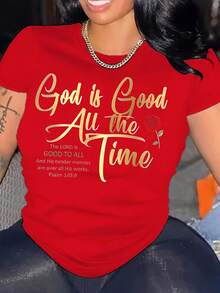 1 camiseta casual de manga corta para mujer, 100% algodónropa de calor mujer - Rojo - Ver 6