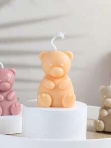 3D Sitting Bear DIY Handmade Plaster Aromatherapy Multifunctional Silicone Mold - Bear - View 5