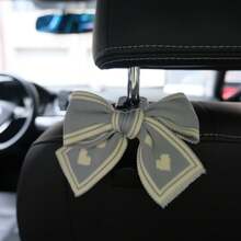 AD 1pc New Bowknot Car Seat Back Hook, Multi-Function Storage Hanger, Creative Decor Accessory - Fabric Bow - View 19
