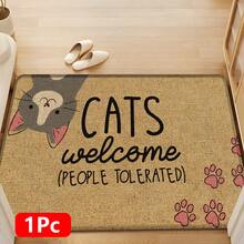 1pc Cat Pattern Printed Linen Kitchen Rug, Doormat, Bath Mat, Hallway Mat, 3D Printed Rectangle Carpet For Living Room, Bedroom, Corridor, Bathroom, Laundry Room - Polyester Rug For Indoor And Outdoor Home Decor - Multicolor - View 15