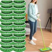 6/12/18PCS Reusable Microfiber Mop Mats. Suitable For: - Dry And Wet Cleaning Cloths - Mop Head Replacements With Washable Refills. Suitable For Household Floors. - 綠色的 - 查看 7
