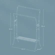 SONGMICS Clothes Rack, Clothing Rack With Shelves, Garment Racks Heavy Duty, Double Rod Clothes Rack With 6 Hooks, Clothes Storage And Display, For Living Room, Bedroom - 黑色 - 查看 6