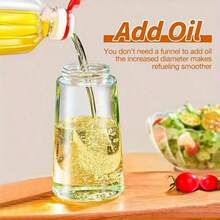 1pc 2-In-1 Dual-Use Oil Dispenser & Sprayer, High Borosilicate Glass Bottle With Non-Drip Spout & Gravity Sensor Lid, Mess-Free Kitchen Cooking Tool For Air Fryer, BBQ, Salad, Easy To Clean - View 4