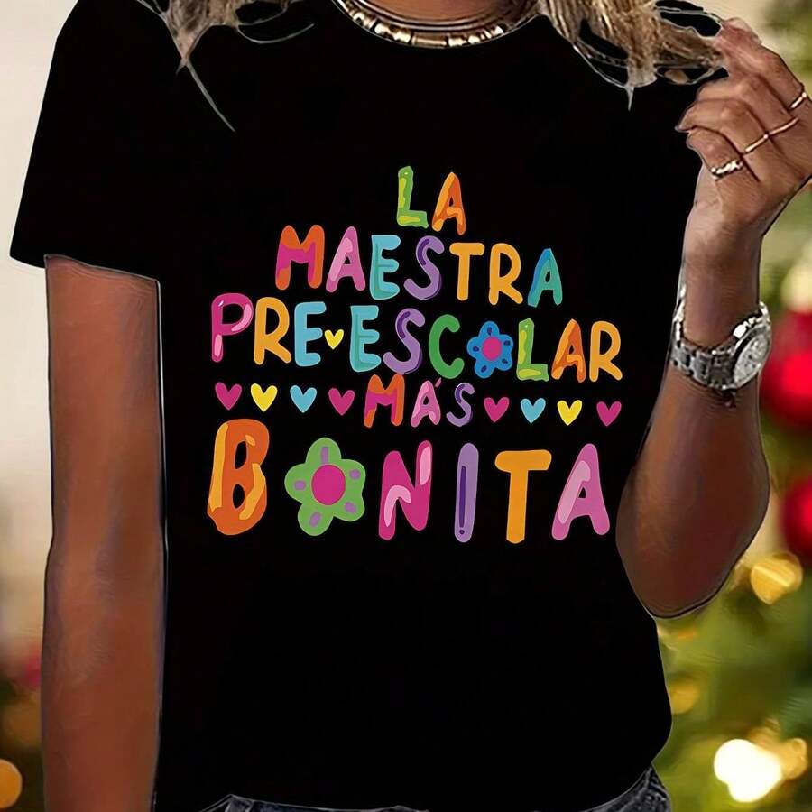 Camiseta para Mujer con Diseño de Cerezas Doradas Brillantes - Negro - Ver 1