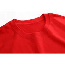 1psc2513 Camiseta Estampada de Cuello Redondo, Manga Corta, Casual, 100% Algodónropa de calor mujer - Rojo - Ver 5