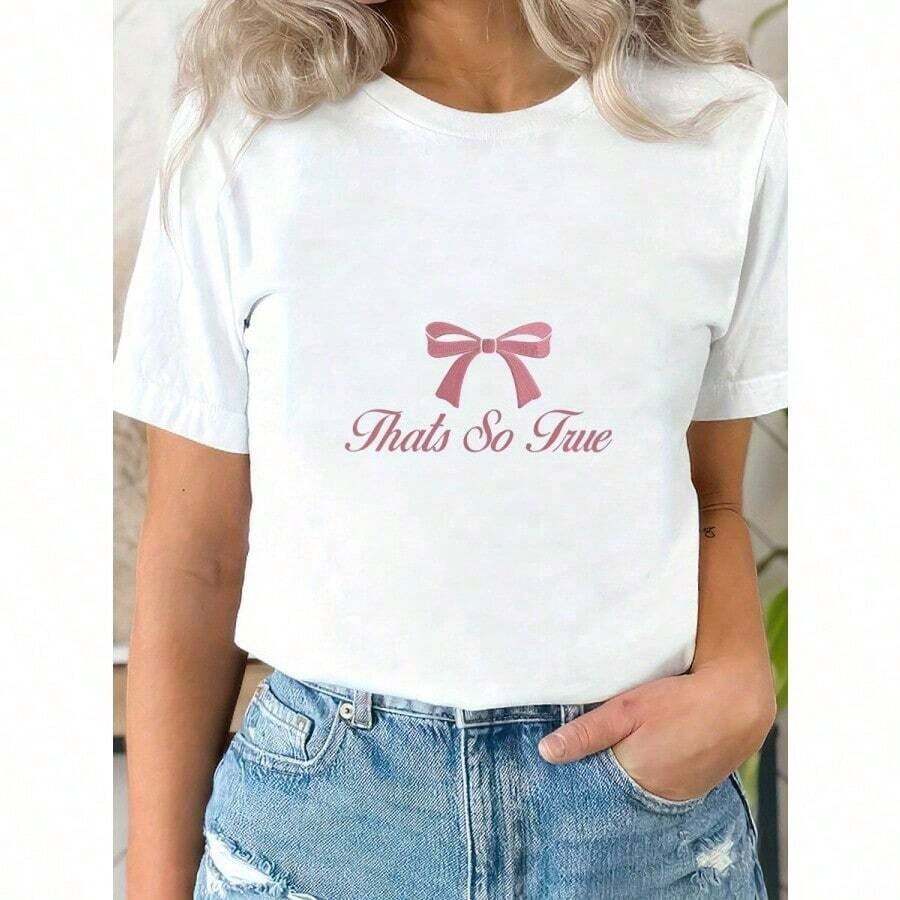 Moda A la moda NEWThat_S Entonces Verdadero Gracie Abrams Mercancía El Secreto de Nosotros Gratis Ahora Gracie A la moda Mujeres Informal Camiseta - Redondo Cuello Corto Manga Impreso Camiseta - Cómodo, Transpirable Versátil - Adecuado para Al aire libre Deportes, Viajes Fácil a Cuidado Primavera Y Summ-Vintage Calle Estilo Unisexo Suelto Algodón Corto Manga Tripulación Cuello Camiseta - Blanco - Ver 1