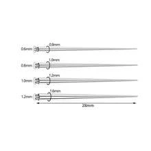 Kit de taladro de acero inoxidable 316L hipoalergénico, incluye taladro recto y curvo con rosca interna y externa, pasadores guía, herramientas de inserción y expansión para joyas de perforación de nariz, oreja, labio y ombligo en 0.8mm, 1.0mm, 1.2mm, 1.6mm - derecho - Ver 8