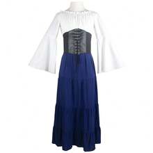 New Medieval Party Dress With Wide Sleeves And Long Sleeves, European And American Style, For Women, Renaissance And Medieval Period - Deep Purple Bell-sleeved Dress - View 11