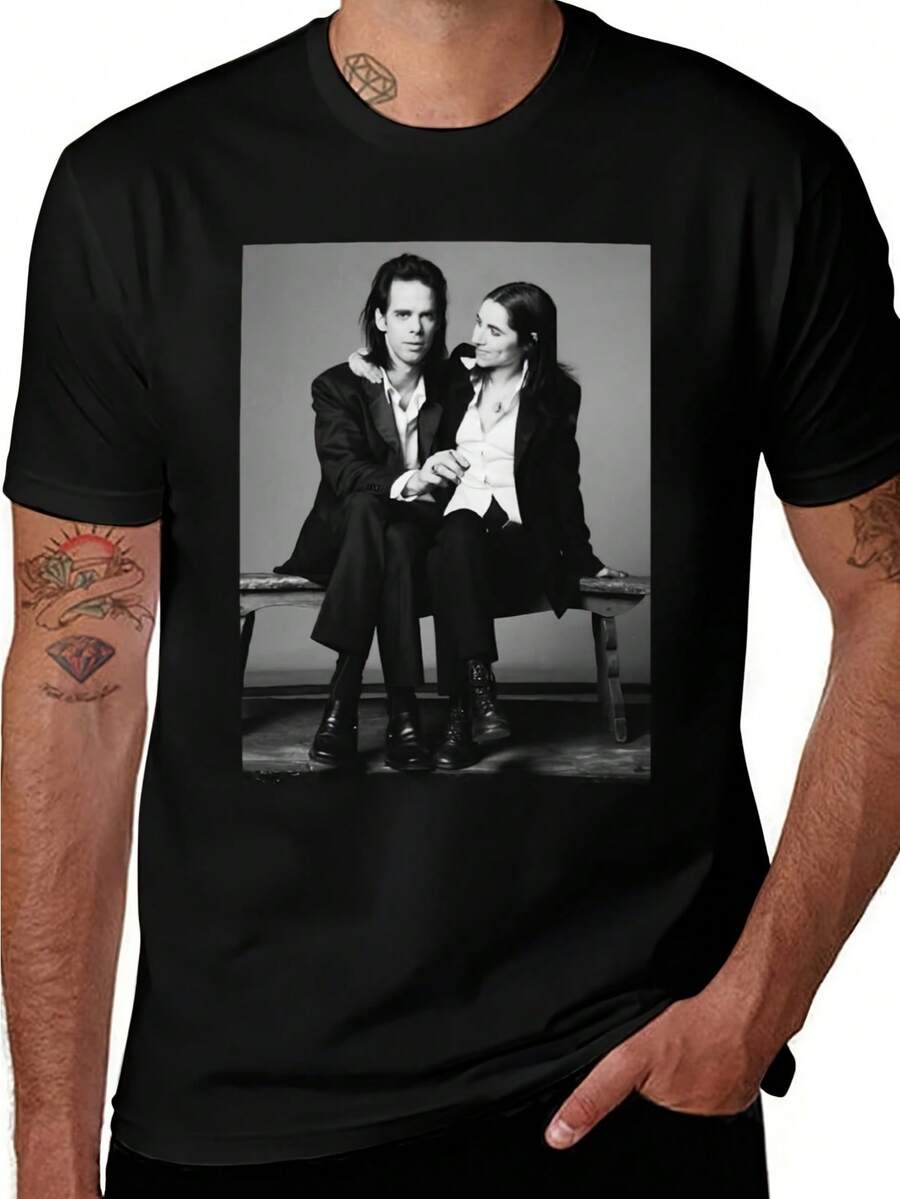 Men T-Shirts - 黑色 - 查看 1