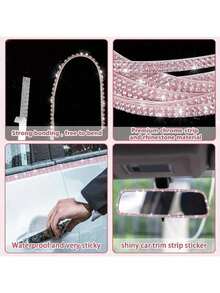 5m/Roll DIY Rhinestone Strip, Suitable For Car Crystal Diamond Decoration, Car Diamond Decoration, Self-Adhesive Diamond Crafts DIY Rhinestone Strip. - Two Rows Of Diamonds - View 6