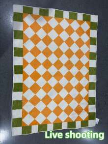 1pc Spring/Summer New Arrival, Fresh Rhombus Pattern Rectangular Living Room Rug, Absorbent Soft Skin-Friendly Carpet, Suitable For Room, Porch And Interior Decor - Decorative Rug, Bedroom Decor, Small Rug, Carpet, Home Decor, Living Room Rug, Living Room Small Rug, Bedroom Rug, Living Room Home Decor, Outdoor Rug, Washable Rug - Multicolor - View 6