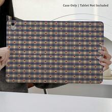 1pc Retro Plaid Red Heart Pattern Tablet Protective Case, With Pen Slot, Multi-Angle Magnetic Stand, Auto Sleep/Wake Function, Compatible With Ipad Pro/Air, Pad 5/6/8, Pad, MatePad, Pad, Honor Pad, Xiaoxin Pad - Multicolor - View 6