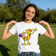Tops para mujer Casual de Manga Corta para Mujer WXM% Algodón (con Divertidos Estampados de Dibujos Animados) - s Estampadas / Tops para Mujer - Blanca: Casual, Estilo Urbano y Lista para Fiestas - para Uso Diario - Manga Corta, Cuello Redondo, Corte Regular - El Regalo Perfecto para Cumpleaños o Fiestas - Aprovecha el Verano - Ropa de Verano para Mujer - Blanco - Ver 7