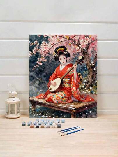 Kit de pintura al óleo digital personalizada de Geisha, pintura al óleo cuidadosamente elaborada, usa colores para expresar tu personalidad, elige una pintura al óleo para decorar tu espacio, decora la vida con colores, expresa tu personalidad. Comienza tu viaje artístico ahora. 40*50CM sin marco