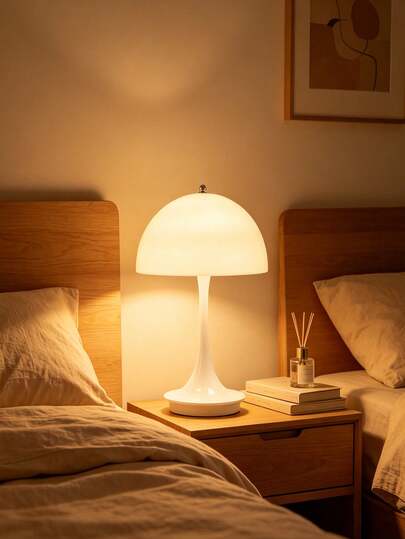 Premium Vintage Mushroom Table Lamp, Touch Control 3-Color Dimmable LED Ambient Light, USB Rechargeable Decorative Lamp For Bedroom Living Room