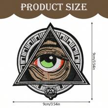 1pc Eye Triangle Iron-On Patch, Cyberpunk & Occult Style Emblem, Suitable For Jacket, Backpack, Street Fashion DIY - B - View 2