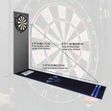 1pc Professional Dart Mat, Suitable For Steel Tip & Soft Tip Darts, Built-In Standard Throwing Distance Markings, Effectively Protects Floor, Tiles And Dart Tips From Damage, Non-Slip And Stable, Suitable For Home Entertainment, Indoor Leisure, Club Competition, Bar Relaxation, Professional Training, Parent-Child Fun, Essential Accessory For Darts Sports - Multicolor - View 2