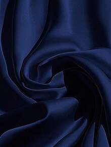 Vestido maxi elegante de satén color crema marfil sin mangas con cuello en V, cintura fruncida y abertura lateral.Alta calidad para ocasiones formales y citas - Azul marino - Ver 5