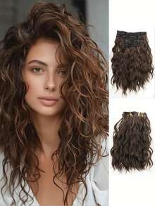 12 Inch Women's Fashion Wavy Curly Short Hair Extensions, Top Hair Extensions, Wigs, Ponytail - 彩色 - 查看 2
