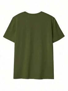 Nuevo Modelo de Verano 2026, Camiseta de Manga Corta Estampada para Mujer, 1 Pieza, para Verano, Tejido de Poliéster, Estilo Multifuncional, Corte Regular, Peso 180 gramos, 1 unidad. 100% algodón, adecuada para salidas al aire libre y uso diario en la calle. - Verde - Ver 4