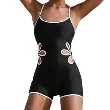 One-Piece Swimsuit For Women, Sexy Hollow-Out Strap Bikini Swimwear - Black - View 5
