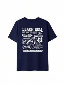 Women's Basic T-Shirts, Fun T-Shirts, Minimalist Print T-Shirts, New Seasonal Products, New Release Promotion. Casual Short-Sleeved T-Shirt With A Round Neck And Shark Print, Lettering, Waves, And Flowers For Women, Perfect For Spring And Summer,  And Versatile For Vacations. 4ALI - 黑色 - 查看 3
