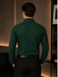 Rand paul Men's Microfiber Cotton Shirt - Comfortable And Stylish Slim Fit - Hutan hijau - View 2